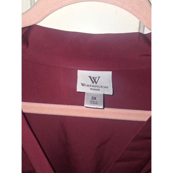 Worthington‎ Women's Plus Size 3x Twist Front Wrap Blouse Top Careerwear Office - Picture 5 of 5